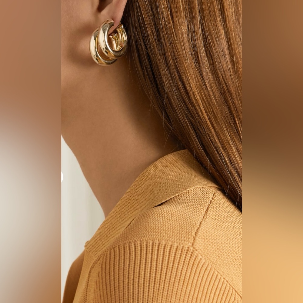 Jennifer Fisher Kevin Huggies Gold Plated Hoop Earrings